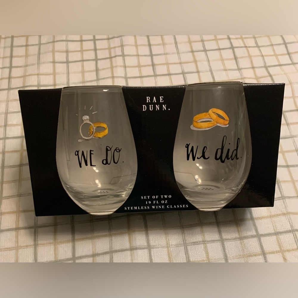Rae Dunn 'We Do, We Did' Stemless Wine Glasses